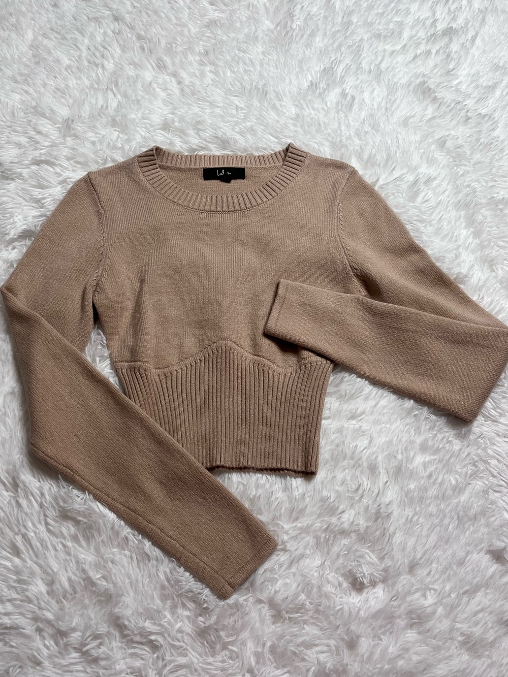 Lulus Taupe Rib-Knit Sweater